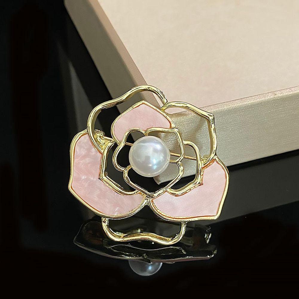 MXGOODS Ghim Cài Áo Hình Hoa Trà Đính Đá Nhân Tạo Thời Trang Cho Nữ