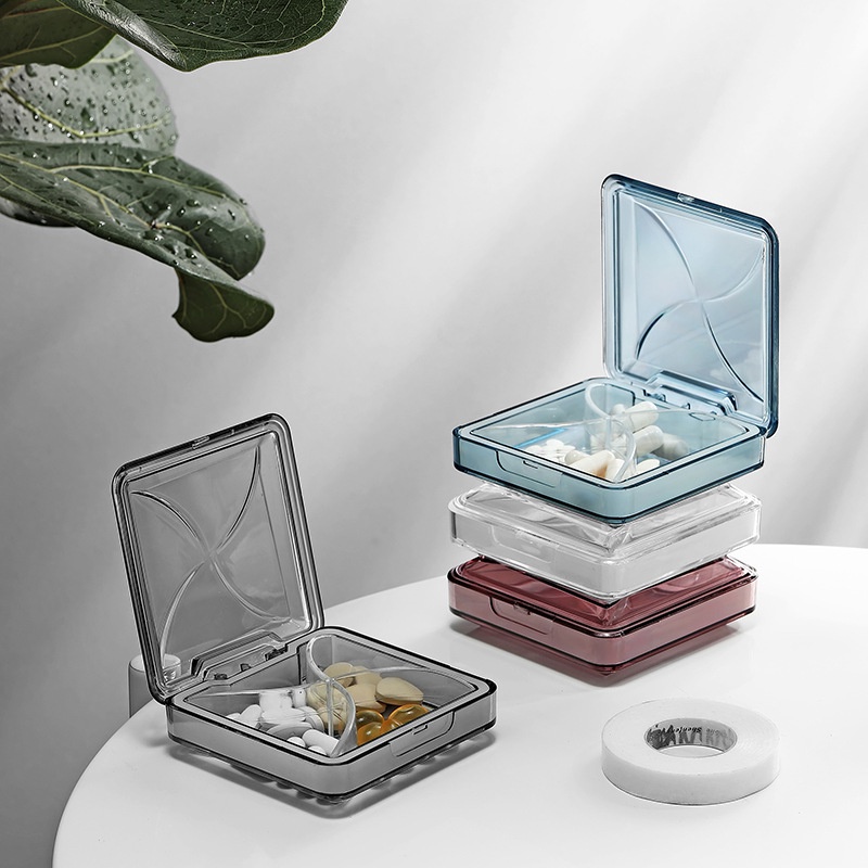 Hộp Đựng Thuốc Chia 4 Ngăn Bằng PC Cỡ Lớn Chống Thấm Nước Dễ Mang Theo Khi Đi Du Lịch Ngoài Trời