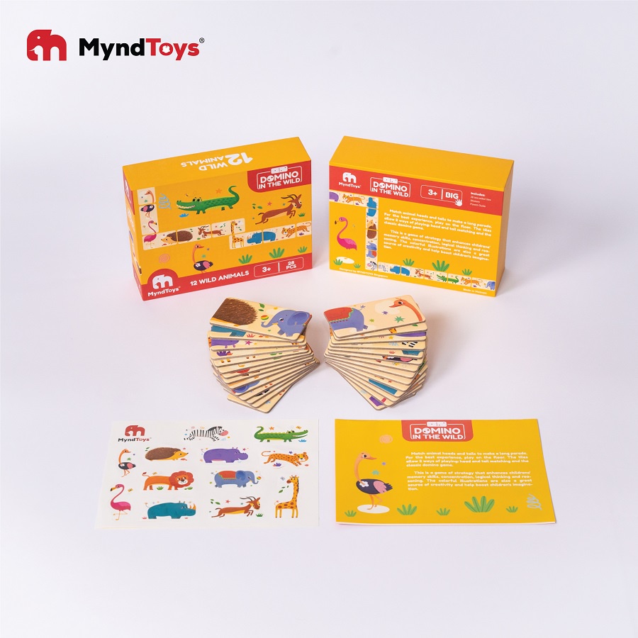 Đồ Chơi Giáo Dục Myndtoys Boardgame Domino - In The Wild Dành Cho Các Bé Trên 3 Tuổi