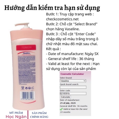 Sữa dưỡng thể Vaseline Healthy White UV Lightening Body Lotion 725ml, Dưỡng ẩm, Dưỡng trắng, myphamhocngan1 | BigBuy360 - bigbuy360.vn