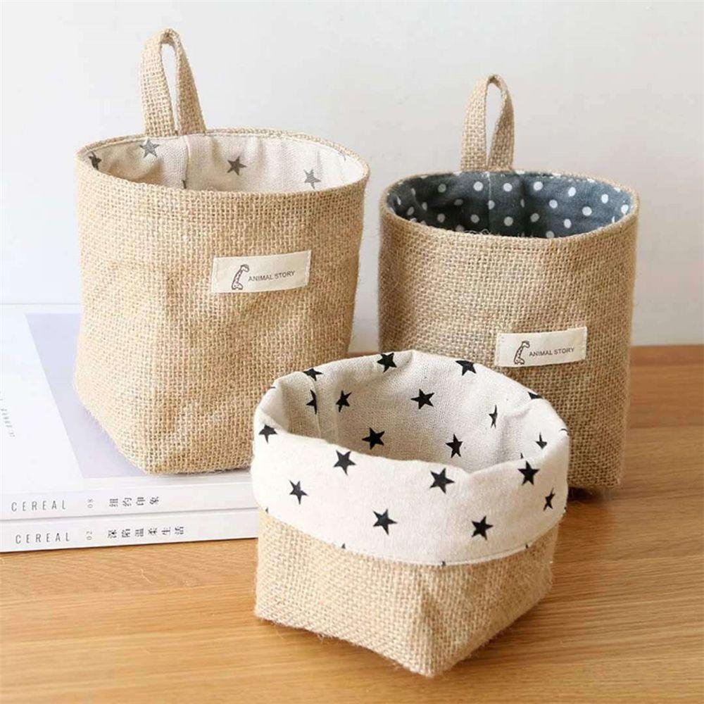 Túi Vải Lanh Cotton Đựng Đồ Treo Bàn Tiện Lợi