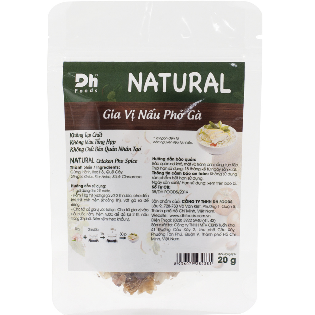 Gói NATURAL Gia Vị Nấu Phở Gà - Thương hiệu DH Foods