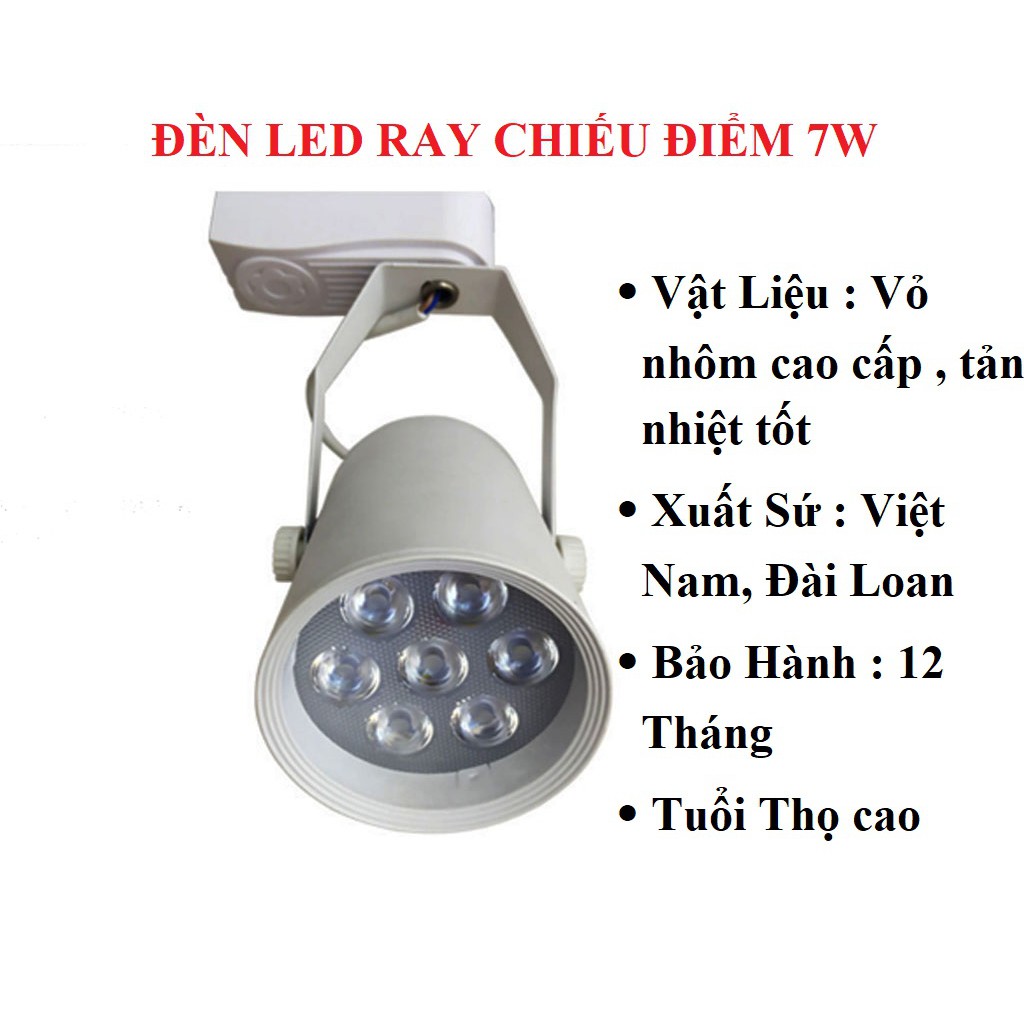 ĐÈN LED RỌI THANH RAY, LED CHIẾU ĐIỂM 7W (NÊN MUA) LOẠI TỐT, GIÁ RẺ, CHẤT LƯỢNG DÙNG CHIẾU SHOP, TIÊU ĐIỂM.