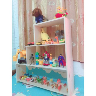 Kệ tủ đựng đồ chơi, sách vở cho bé bằng gỗ thông tự nhiên/ Giá sách Montessori bậc thang dạng lắp ráp [Giá Gốc] | BigBuy360 - bigbuy360.vn