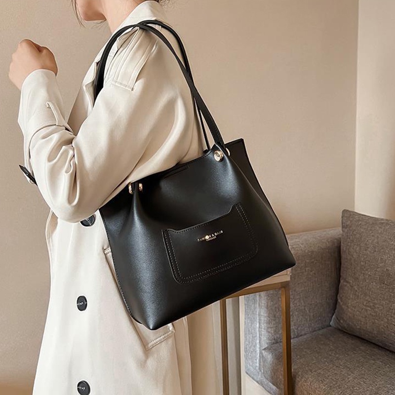 IELGY Túi Đeo Vai Cỡ Lớn Có Khóa Nam Châm Phong Cách retro Cho Nữ