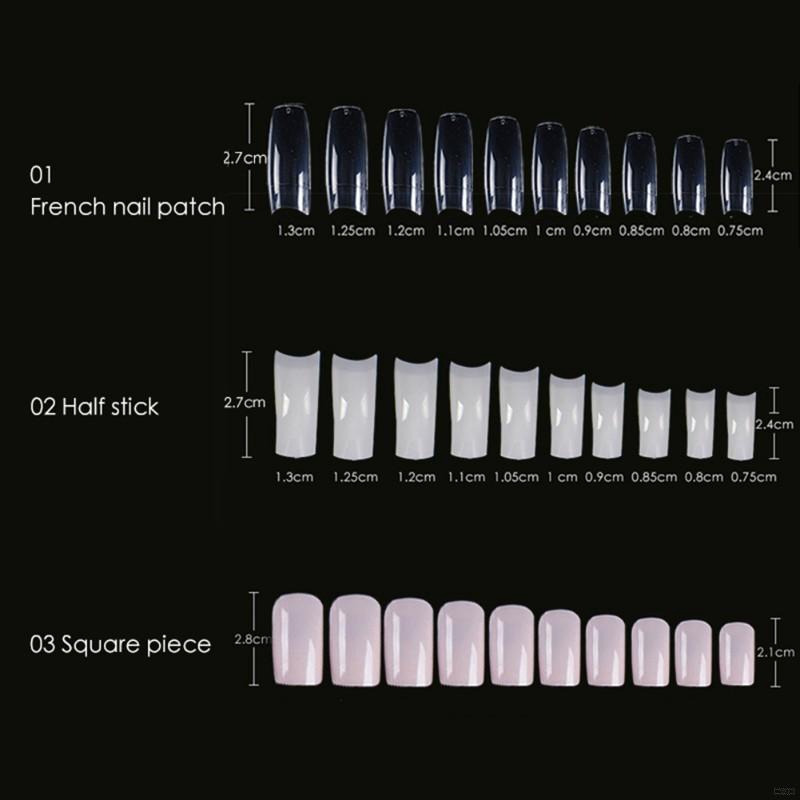Set 100 Móng Tay Giả Siêu Dài 3 Màu