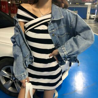 (Order/ Video thật) Áo khoác denim dáng ngắn cực chất