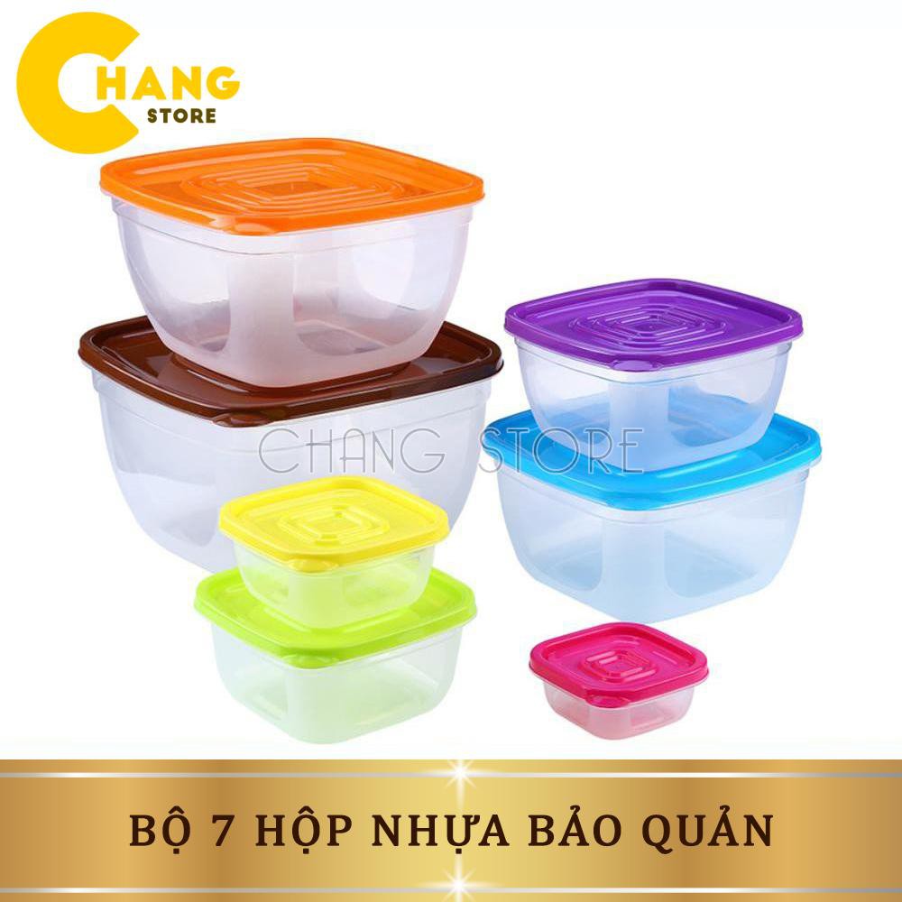 Bộ 7 Hộp Nhựa Đựng Thức Ăn Đa Năng An Toàn Cho Sức Khỏe