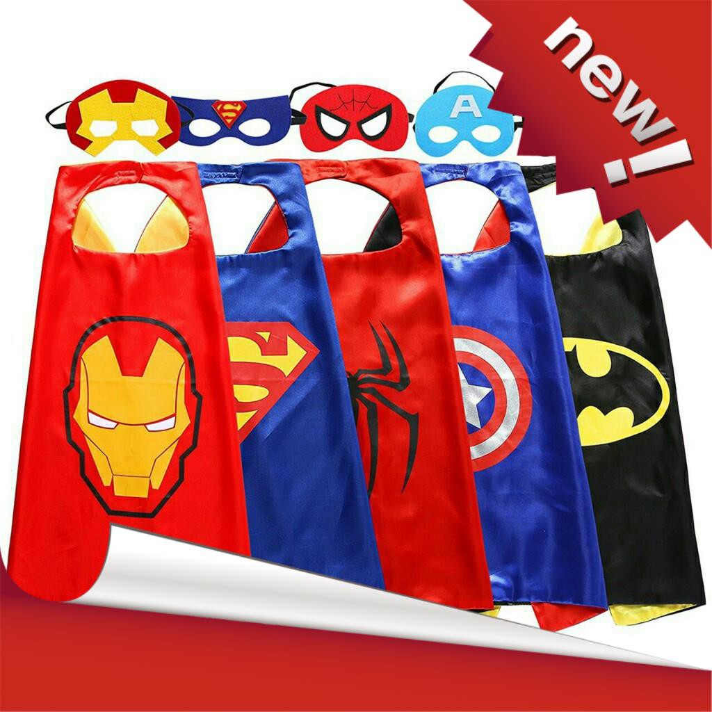 (Mới) Áo choàng của các siêu nhân nổi tiếng: Người nhện, batman, người Sắt, Sấm Sét, Supperman... Chất vải Satin mịn mượ