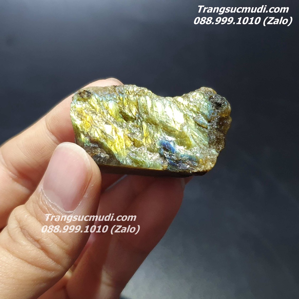 ĐÁ XÀ CỪ LABRADORITE THÔ TỰ NHIÊN 100g HÀNG ĐẸP