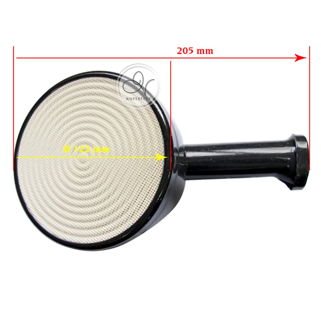 Ống điếu hồng ngoại tráng men gốm sứ trắng/đen/xanh Ø120mm bếp gas đôi Duxton DG-820, DG-860.. chính hãng