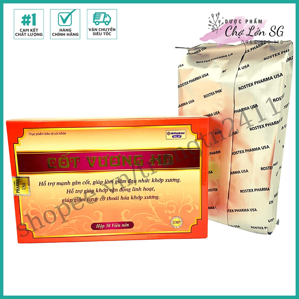 Viên uống CỐT VƯƠNG HD hỗ trợ mạnh gân cốt, giúp giảm đau nhức xương  – Hộp 30 viên