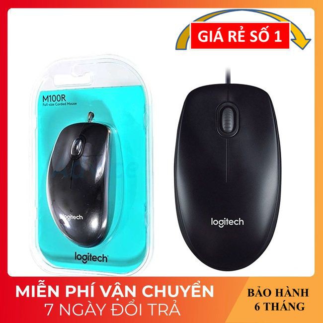 Chuột có dây ❤️FREESHIP❤️ Chuột máy tính dùng cho học sinh sinh viên, dân văn phòng, kết nối có dây ổn định M100R