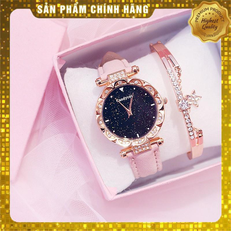 [GIÁ TỐT 1] Đồng hồ thời trang nữ Candycat đính cườm G827