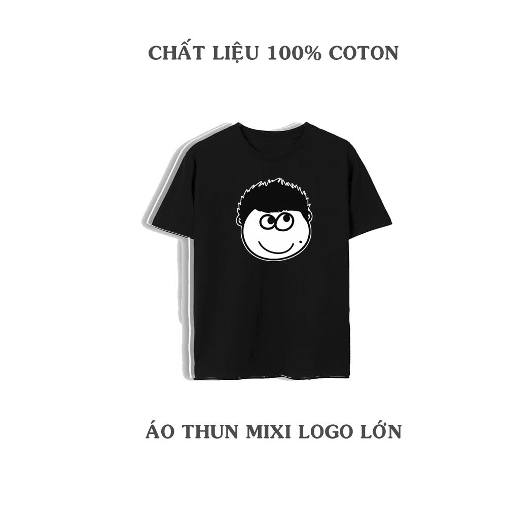 Áo thun tay lỡ form rộng nam nữ ĐEN 3 MẪU- LOGO MIXI