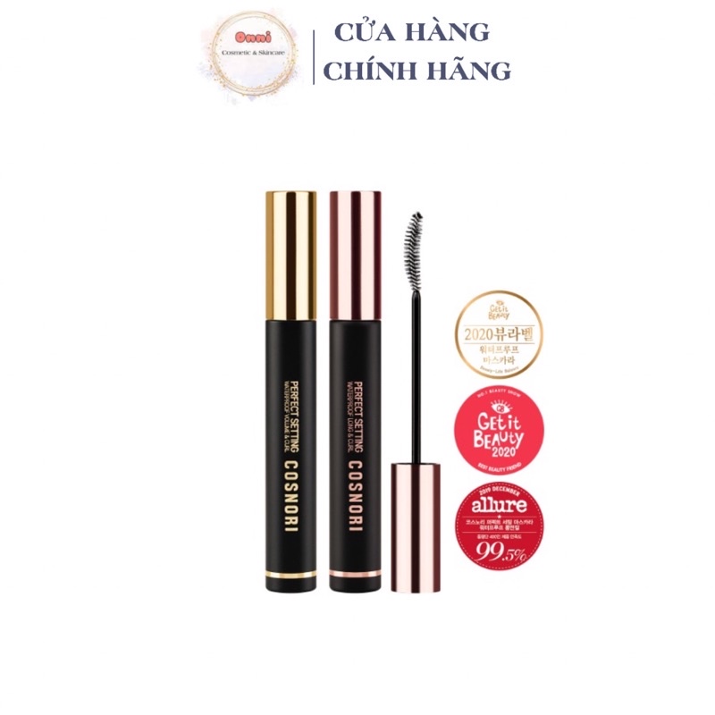 Mascara Chuốt mi chống nước làm dày, dài và cong mi Cosnori Perfect Setting Mascara Waterproof 7ml