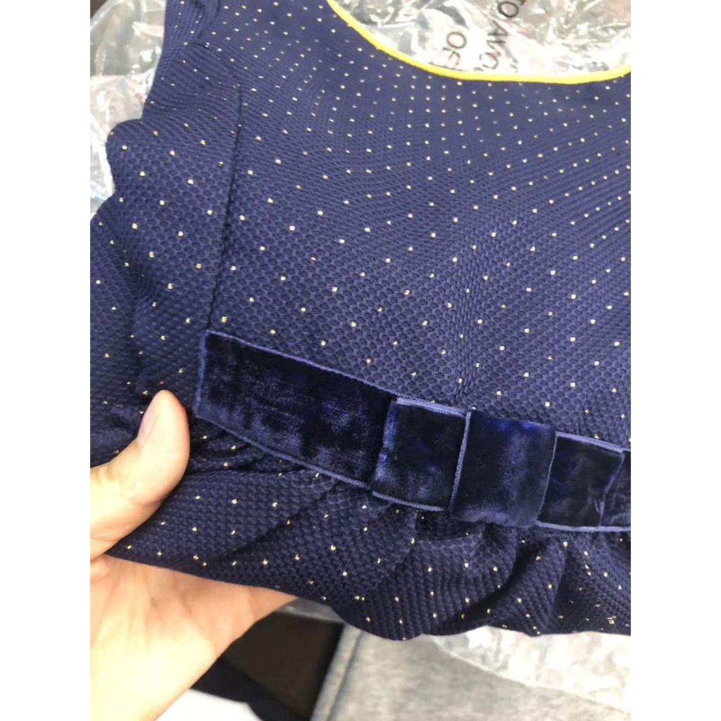 Váy chấm bi màu xanh than dành cho bé gái-thanh lý