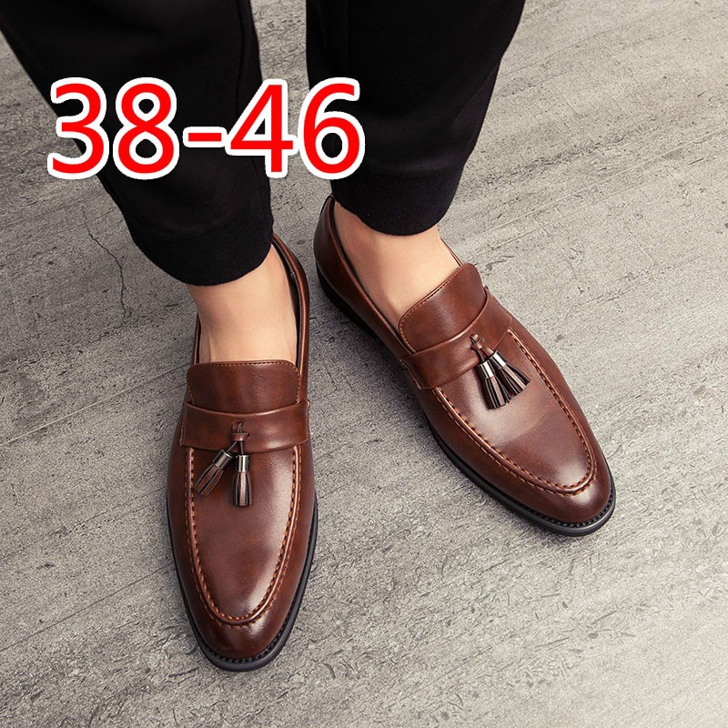Giày lười kiểu dáng công sở bằng da dành cho nam chính hãng có cả size 45-46