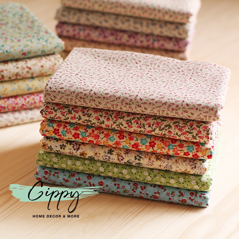 Vải hoa cotton  làm vải trang trí, may đồ cực xinh - Gippy Decor