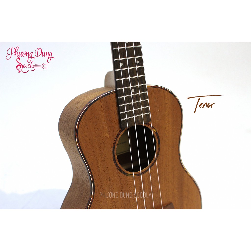 Đàn Ukulele Gỗ chính hãng BWS size Tenor-Viền body khảm