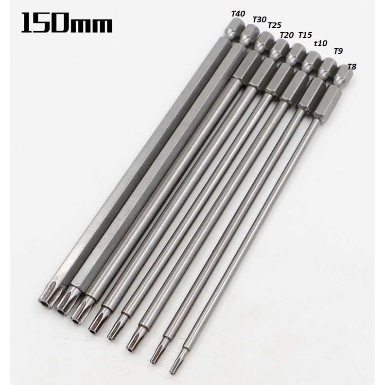 Bộ mũi hoa thị cho máy khoan chuôi lục giác dài từ 50mm-150mm - Lục giác hoa thị cho máy khoan - Thương hiệu BROPPE