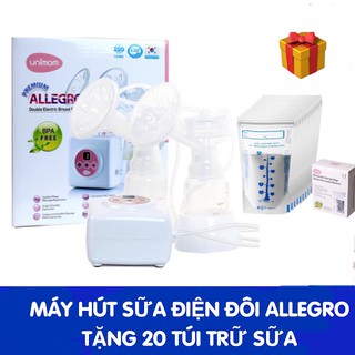 Máy hút sữa điện đôi Allegro Unimom - Tặng kèm 30 túi trữ sữa Unimom 210ml