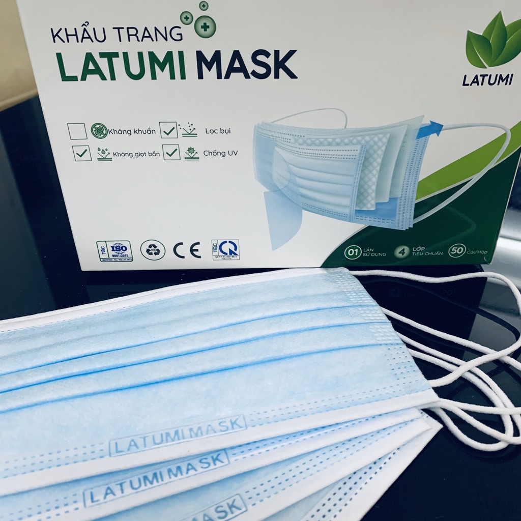  Khẩu Trang Y tế ⚜️LATUMI⚜️ Khẩu Trang 50 Chiếc Dày Dặn Kháng Khuẩn 99% | BigBuy360 - bigbuy360.vn