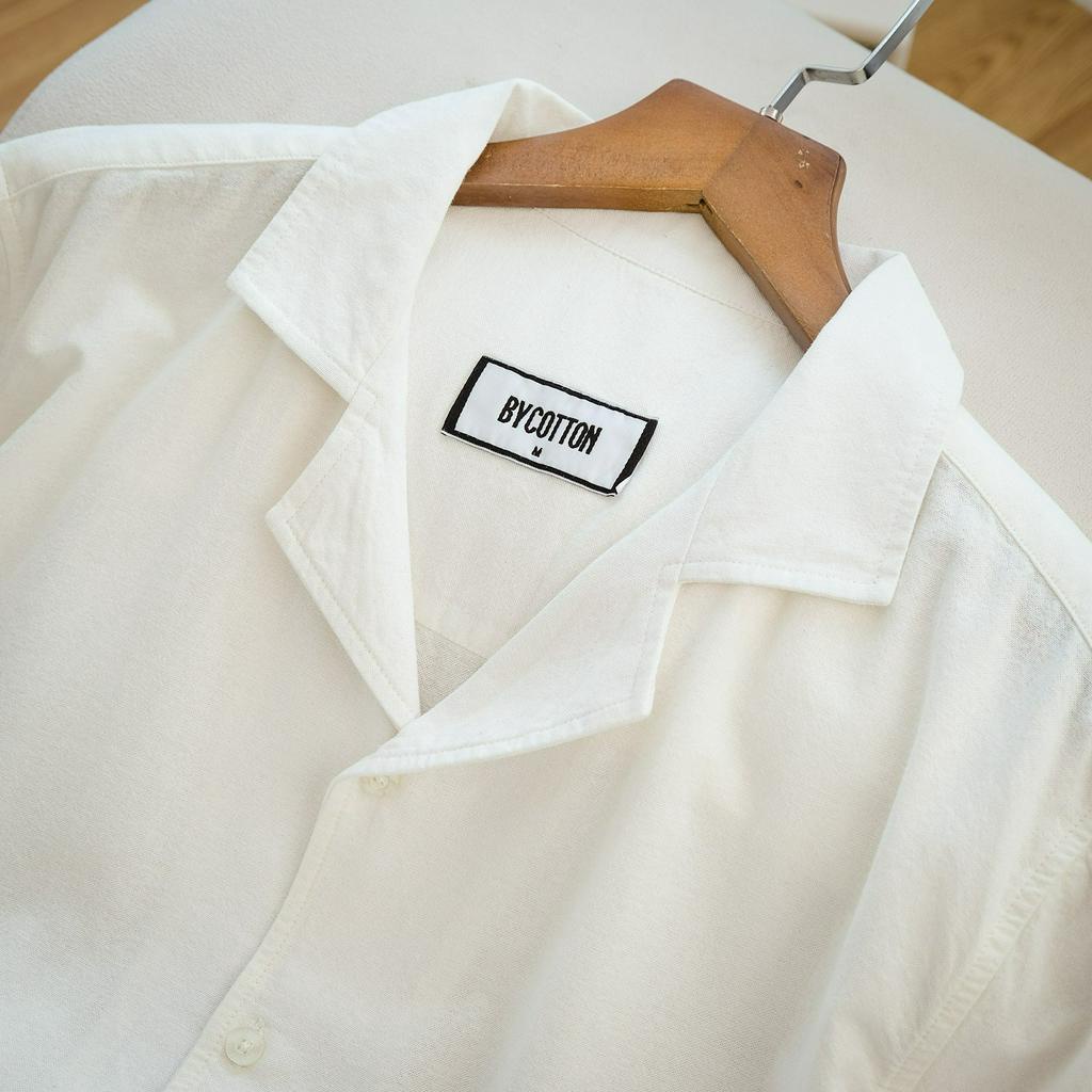 Áo Sơ Mi Cao Cấp LINEN Tay Ngắn White BY COTTON