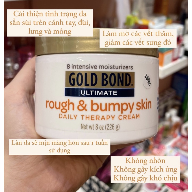 Kem dưỡng da body, ngừa viêm lỗ chân lông, da sần sùi Gold Bond Ultimate Rough & Bumpy Skin 226gr