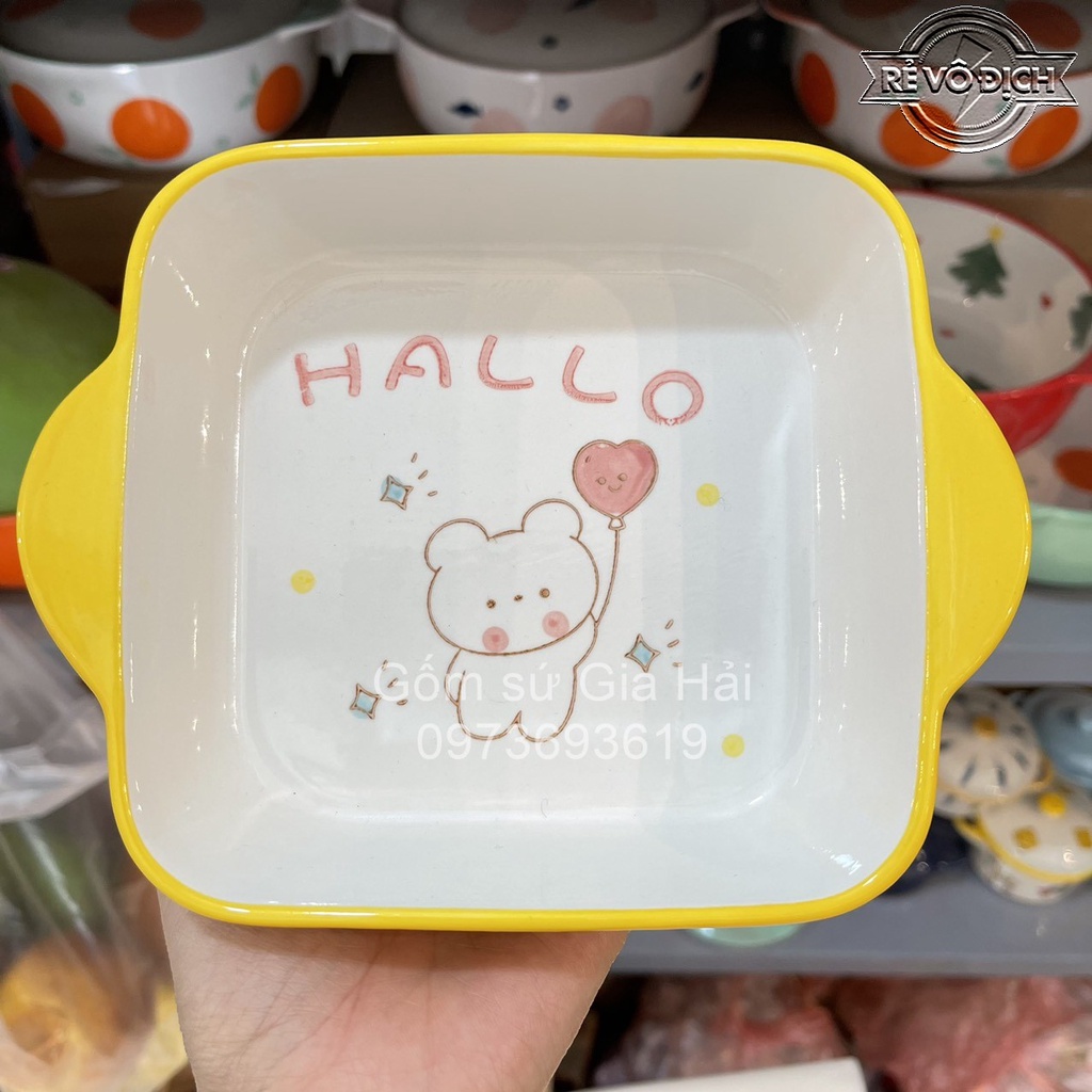 SEt 15 món bát đĩa màu vàng chanh cực xinh