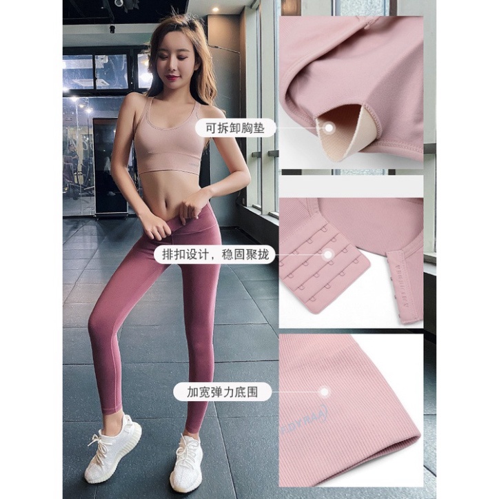 Áo bra tập gym LUHAZO croptop yoga dáng co giãn thể thao hai 2 dây không gọng nâng ngực ba khuy cài sau chất đẹp DK2T202