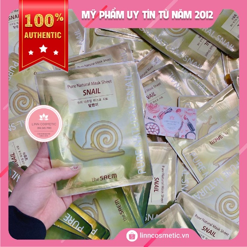 Mặt Nạ Tinh Chất Ốc Sên The Saem Pure Natural Mask Sheet Ngăn Ngừa Lão Hóa 20ml