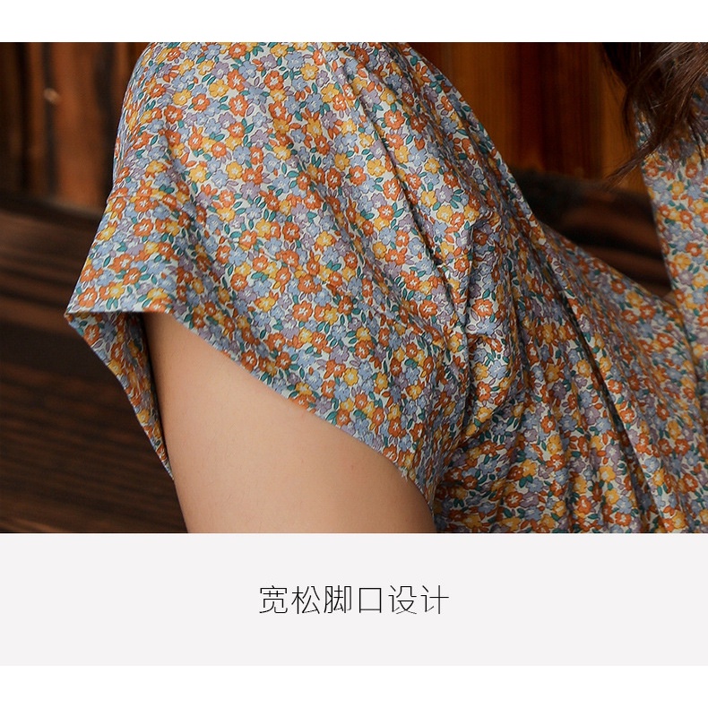 Bộ Đồ Ngủ Tay Ngắn Hai Lớp Bằng Vải Cotton Họa Tiết Hoa Thời Trang Mùa Hè Mới Dành Cho Bạn Nữ