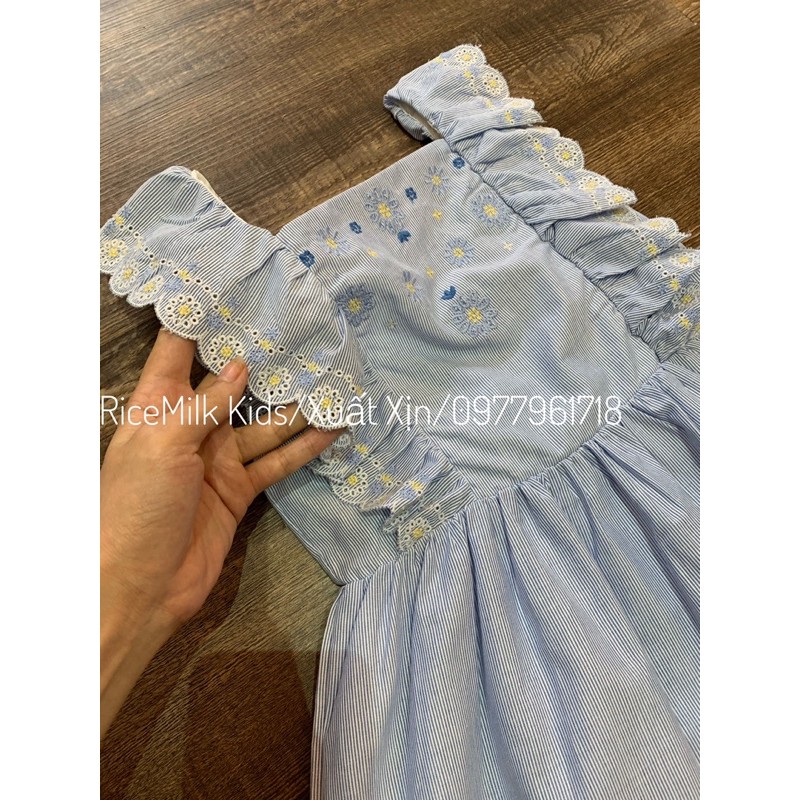 Váy Đầm Thêu Hoa Vàng xuất xịn cho bé gái