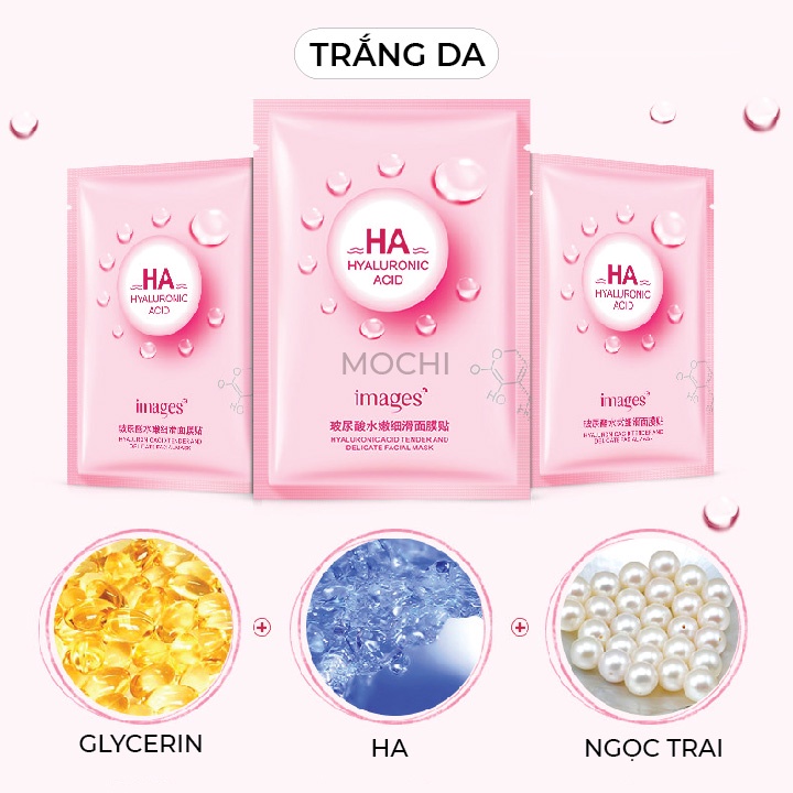 Mặt Nạ Giấy Dưỡng Trắng Da Cấp Ẩm l Giảm Mụn Thải Độc Mask Đắp Mặt HA Images Nội Địa Trung MOCHI SHOP Trà Xanh Tảo Biển