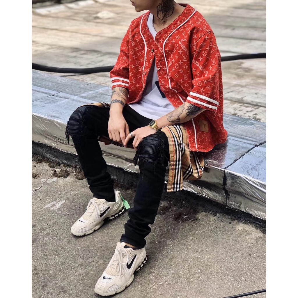 Áo Louis Vuitton x Supreme Jerney BaseBall FW21