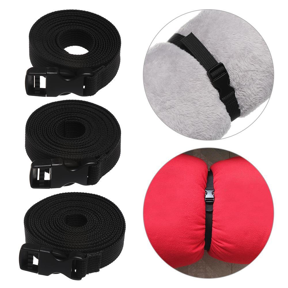 Myrongvn Bộ Dây Buộc Túi Ngủ Nylon Màu Đen Có Khóa Cài Tiện Lợi Dành Cho Đi Du Lịch