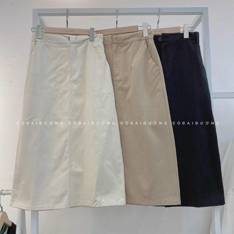 Chân Váy dài Ulzang KaKi Siêu Trẻ Trung Cá Tính_M205