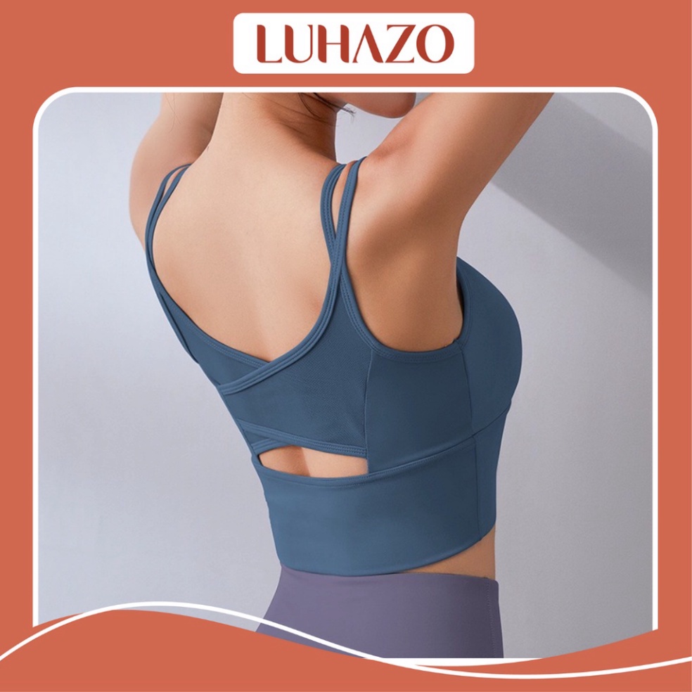 Áo bra tập gym yoga LUHAZO mtxwx chống sốc cao cấp có mút ngực lót trong áo ngực thể thao vải co dãn ôm ngực