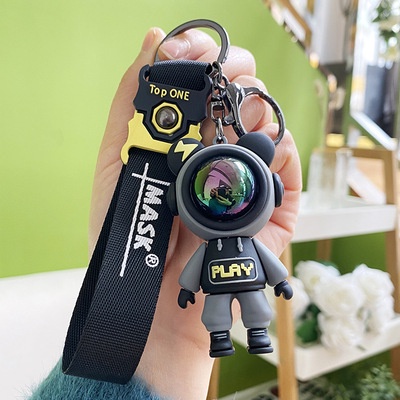 Móc Chìa Khóa Xe Hơi Hình Gấu Tia Chớp Phi Hành Gia Hoạt Hình, Móc Cài Túi Xách Balo Top One Play Space Bear