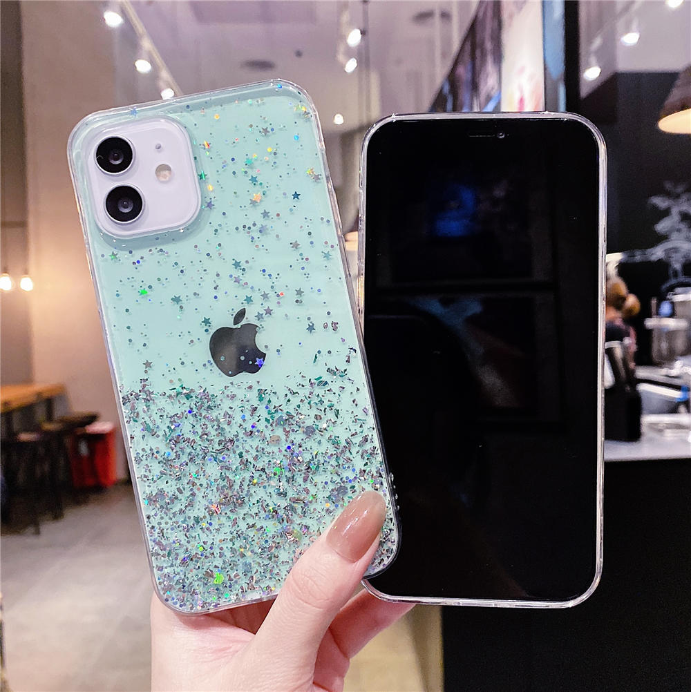 Ốp điện thoại trong suốt lấp lánh kim tuyến cho Samsung A6 A7 A8 A9 2018 J4 J6 J8 A6 A8 Plus 2018 J5 J7 Prime