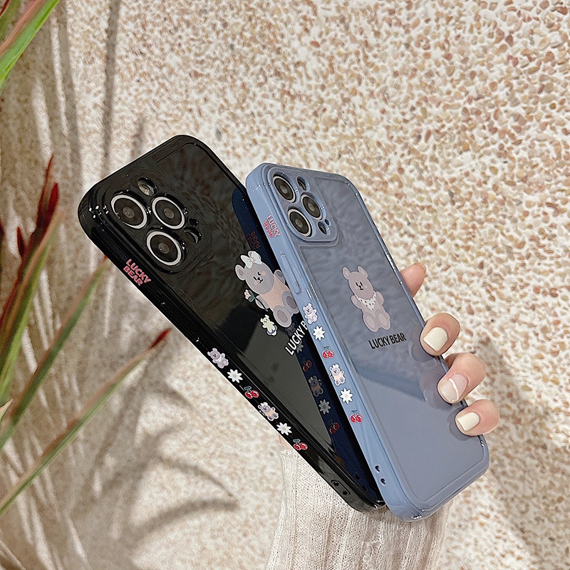 Ốp lưng iphone Ốp điện thoại TPU silicon chống sốc viền thẳng in họa tiết cho iPhone 11 pro max 14pro pro max 7plus 14pro mini Dinuo case