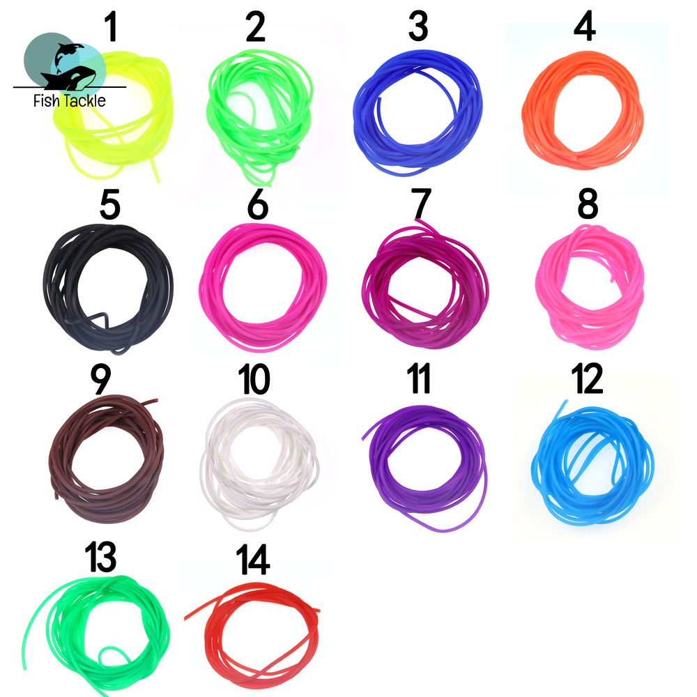 Túi 4m Ống Silicon Mỏng Co Giãn Mềm Bọc Dây Câu Cá Nymph Worm