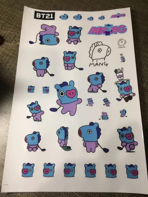 Sticker BT21 Tata Cooky Chimmy Shooky Mang Koya RJ