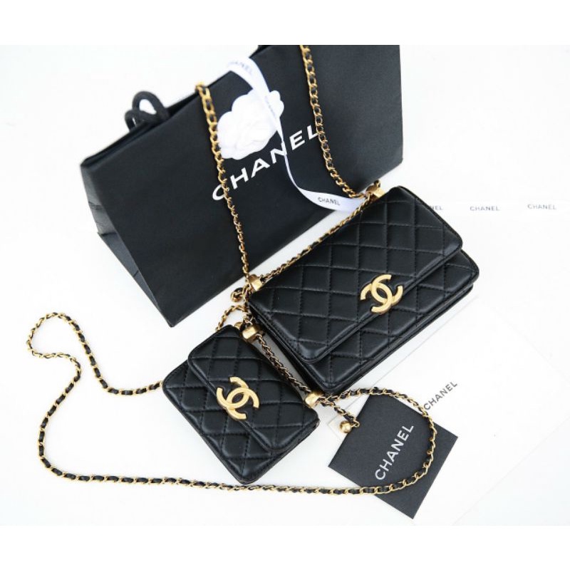 Túi xách nữ C.N da thật sz19cm bản đặc biệt chỉnh quai đeo da lì mềm fullbox nam châm