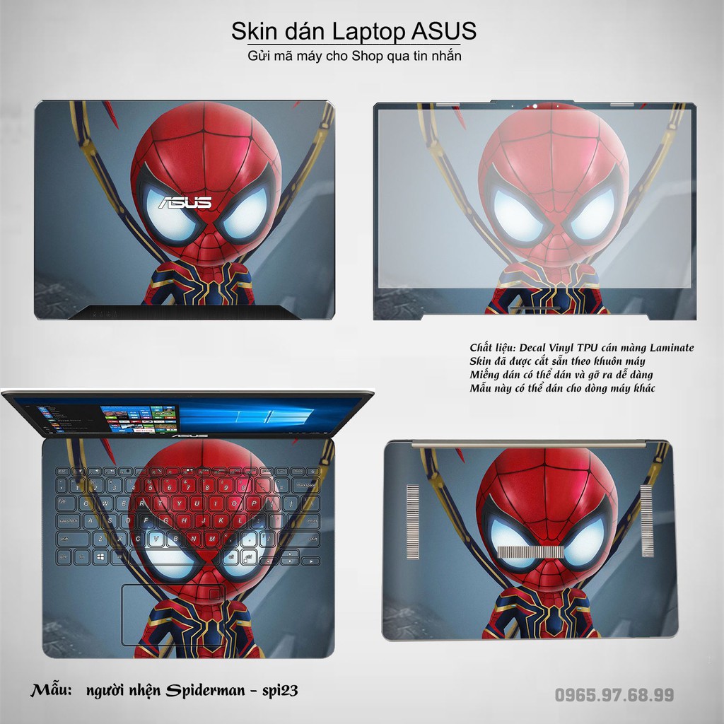 Skin dán Laptop Asus in hình người nhện Spiderman _nhiều mẫu 2 (inbox mã máy cho Shop)