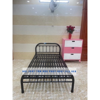 Giường sắt mỹ nghệ trân châu 1mx2m