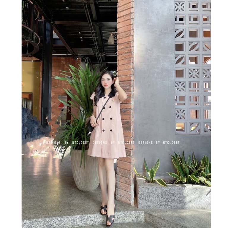 Váy suông cổ đen NT closet