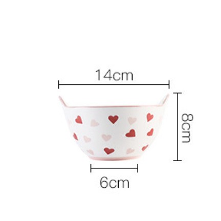 Set dĩa chén gốm sứ họa tiết dễ thương