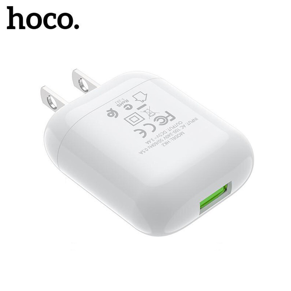 Combo cốc sạc và cáp sạc Hoco HK2 Micro 3.4A được thiết kế với chân sạc dạng dẹt